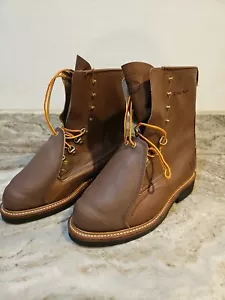 Botas de trabajo Iron Age para hombre talla 8,5 C Met Guard 8 pulgadas cuero marrón punta de acero EE. UU. - Imagen 1 de 12