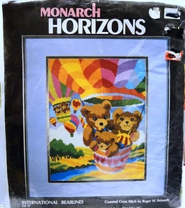 VTG Monarch Horizons Counted Cross Stitch Kit INTERNATIONAL BEARLINES 9.5"x12" - Picture 1 of 2