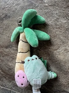 GUND Pusheen 8" Palm Tree & Pusheenosaurus Deluxe Plush Keychain Gently Used - Picture 1 of 4