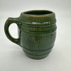 Taza jarra antigua de barril de gres verde MCCOY #4 de 1920 - Imagen 1 de 5