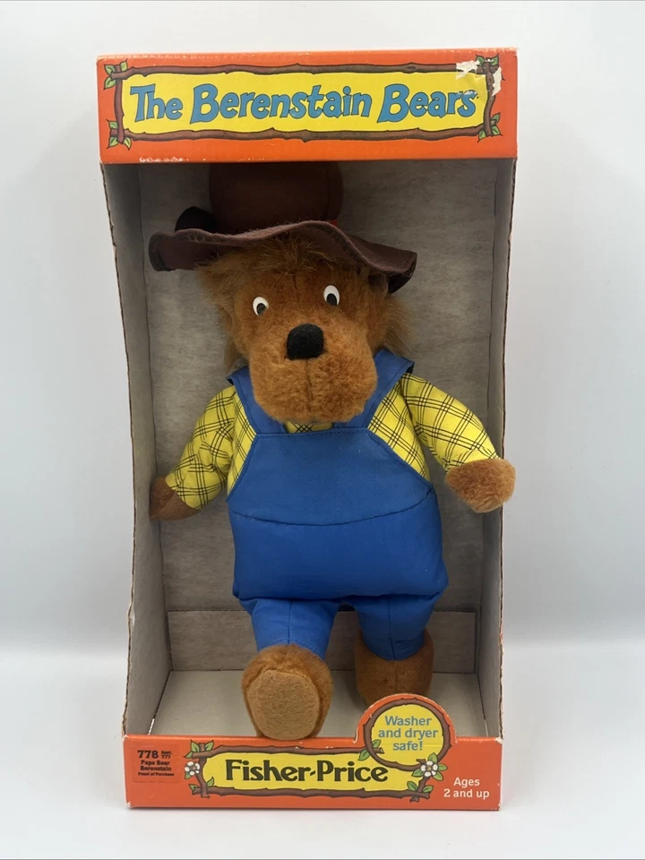 The Berenstain Bears Papa Bear Plush NIB Berenstein Bear Fisher Price 1982 - image 1 of 4