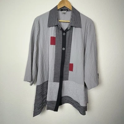 Moonlight Y & S XXL Bloque de Color Artístico Asimétrico Botón Top Lagom Foto 1 de 4