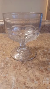 EAPG Flint Antique BUTTERMILK GOBLET OPEN SUGAR BOWL BUCKLE And STAR Pattern - Picture 1 of 4