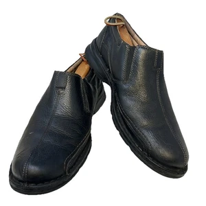 Clarks Schwarz Leder Slipper Halbschuhe Komfort Schuhe Herren 10,5 Freizeit Elegant - Bild 1 von 7