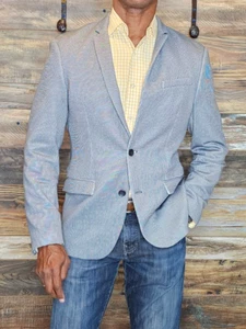 Zara Man Modern Navy Dual Vent Blazer Sport Jacket Large - Picture 1 of 12