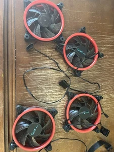 pc case fans 120mm 4 pin Red LED - Bild 1 von 6