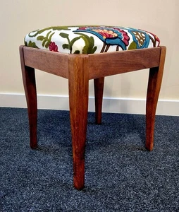 Unusual Vintage Dressing Table Stool, With Hidden Storage, Freshly Upholstered - Picture 1 of 11