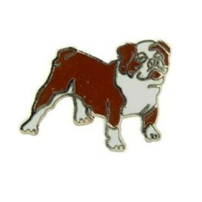 Alfileres de solapa hechos a medida hágalo usted mismo Bulldog mascota amante regalo de vacaciones vintage para él marrón Foto 1 de 4