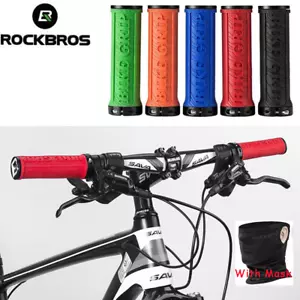 ROCKBROS MTB Bike Grips TPR Rubber Lock-On Non-slip Ultralight Handlebar Grips - Picture 1 of 15