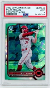 MATT MCLAIN 2022 Bowman Chrome Sapphire Edition Aqua /99 Rookie Card RC PSA 9 - Picture 1 of 2