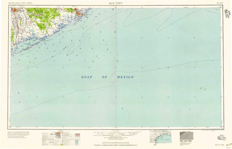 Bay City, TX - 1958 Topographic Map | Vintage USGS Print | Historic Texas Map - Image 1 of 1