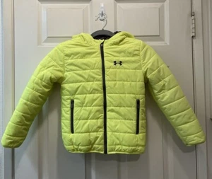 Under Armour Neon Winter Puffer Jacket Kids Size 7 #139 - Picture 1 of 5