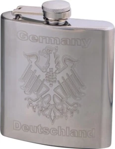 Flachmann Edelstahl poliert "Germany" 6oz/180ml Edelstahl - Bild 1 von 1