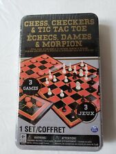 Chess Checkers & Tic Tac Toe 3 in 1 Travel Game Set Spin Master BRAND NEW/SEALED