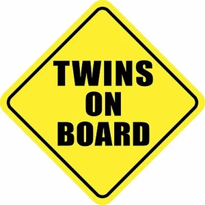 TWINS ON BOARD STICKER DECAL BABY BABIES SIGN MADE IN USA Buy 2, get 3rd FREE - Picture 1 of 1
