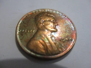 Penny centesimo Lincoln 1944 splendidamente tonica #1 moneta molto bella! - Foto 1 di 9