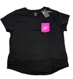 THE NIKE TEE SPORTSWEAR 100% COTTON/ POCKET PLUS SIZE WOMENS' TEE SHIRTS. - Picture 1 of 4