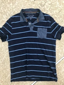 Navy Blue Tommy Hilfiger pocket striped polo fuzzies xl extra large - Picture 1 of 5