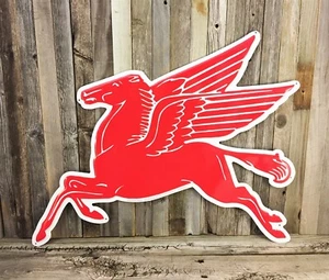 Nuevo letrero de aluminio en relieve de metal Mobil Pegasus gasolina gasolina gasolina grande 27 - Imagen 1 de 3