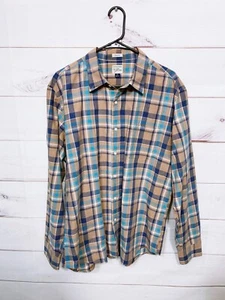 J Crew Mens Shirt Size XL Classic Multicolor Plaid Button Up Pocket Long Sleeve - Picture 1 of 7
