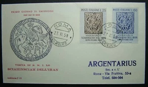 1958  Italia    Busta  Primo Giorno  Visita dello  SCIAH  dell IRAN - Imagen 1 de 2