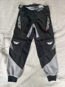 FLY RACING MOTORCYCLE PANTS 34” 303 Race Pants VINTAGE Lined BLACK MX ATV - Picture 1 of 13