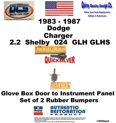 1983 84 85 86 87 Dodge Charger Glove Box Rubber Bumper 2218683 New MoPar USA - Image 1 of 2