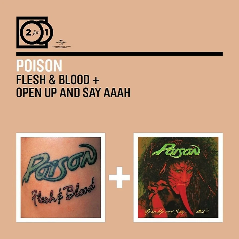 POISON - 2 FOR 1: FLESH & BLOOD/OPEN UP AND SAY...AHH! 2 CD NEUF  - Photo 1/1