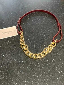 Juicy Couture Belt Adjustable Faux Leather and Gold Chain M/L Brown Mix BNWT - Picture 1 of 2
