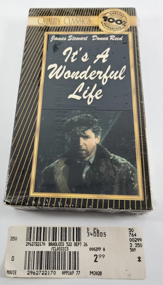 It's a Wonderful Life VHS 1988 Black and White Quality Classics RARE - Image 1 of 4