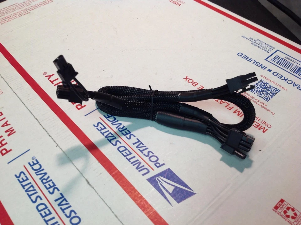 Fit Corsair RM750 RM850 80 Plus 8 PIN TO DUAL 8 PIN PCIE VIDEO Card Power Cable - Image 1 of 1