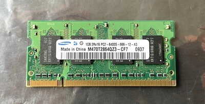 Samsung 1Gb Laptop Notebook RAM M470T2864QZ3-CF7 2Rx16 PC2 6400S-666-12-A3 - Image 1 of 2