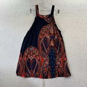 LASCANA Tank Mini Dress Or Tunic Red & Blue Paisley Print Women’s Plus Size 18 - Picture 1 of 9