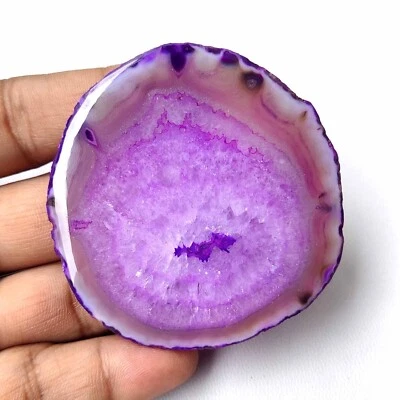 Purple Agate Slice Druzy Geode Cabochon Loose Natural Gemstone 229 Cts SD-305 - Image 1 of 4