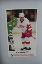 1984-Little Caesars'-DETROIT RED WINGS-#23-Bob Manno-Color POSTCARD,