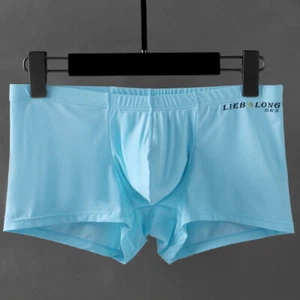 Men's Underwear Boxer Briefs Ice Silk Shorts Panties Bulge Pouch Underpants↷ - Picture 1 of 19