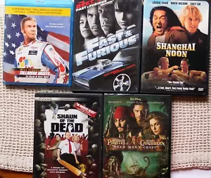 COMEDY ACTION FRANCHISE 5 MOVIE LOT Blu Ray & DVD Pirates Caribbean Talledega .. - Picture 1 of 1