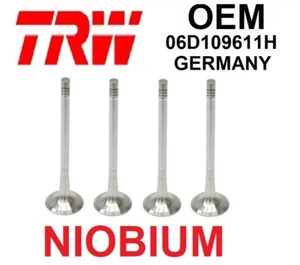TRW NIOBIUM Exhaust Valves 4pc Kit Fits Audi VW 2.0T 1.8T OEM NIOBIUM 06D109611H - Picture 1 of 1