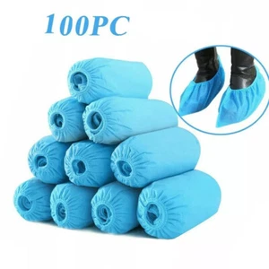 Disposable Shoe Covers Nonwoven Fabric Anti Slip Cleaning Overshoes 100 Piece - Picture 1 of 12