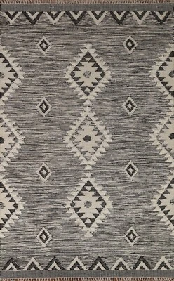 Southwestern Durrie Kilim Tribal Area Rug 5x8 Hand-woven Wool - Image 1 of 4