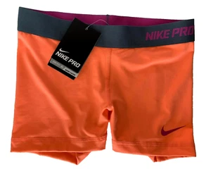 NEW! NIKE PRO [S] Women's 3'' Compression Yoga/Gym Shorts-Peach/Grey 519240-606 - Picture 1 of 3