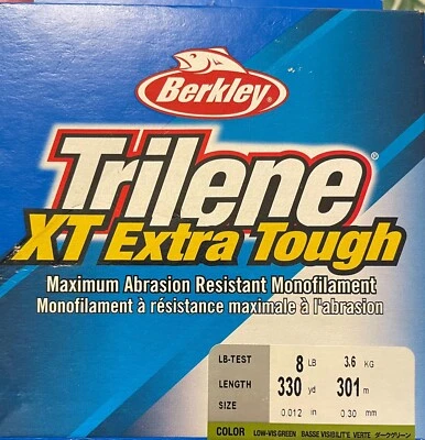 Línea de pesca Berkley Trilene XT extra resistente 8 lb 330 yardas baja visibilidad verde XTFS8-22 Foto 1 de 4