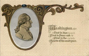 AK George Washington Steckbrief Portrait Winsch Back 1918 - Bild 1 von 2