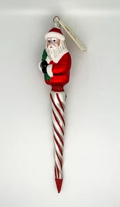 Patricia Breen "Red Icicle Santa" Handmade/Hand Painted Glass Holiday Ornament - Picture 1 of 6