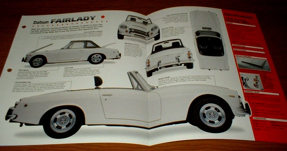 1968 DATSUN FAIRLADY 2000 ORIGINAL IMP BROCHURE SPECS INFO 68 61 62 63 64 65 66 - Image 1 of 1