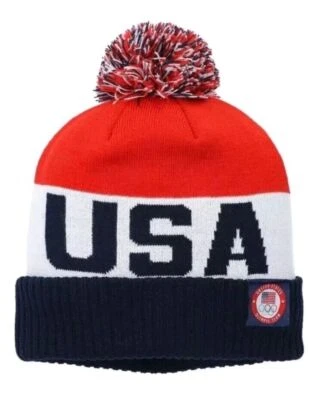 Nike Equipo Olímpico Gorro Tejido EE. UU. Invierno EE. UU. Estados Unidos Puño Pom 2022 Foto 1 de 4