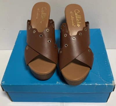 Plataforma cunha Callisto Darcii conhaque marrom bronzeado com caixa original tamanho 10M boa - Imagem 1 de 4