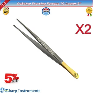 DeBakey Dissecting Forceps/Tweezers TC 6'' Stainless Steel Surgical Instruments - Picture 1 of 1
