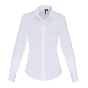 Premier Damen/Ladies Stretch Fit Popeline Langarm Bluse RW6588 - Bild 1 von 13