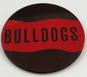Vintage 1940’s 1950’s Bulldogs 3” Pin Button Pinback Brown Red - Picture 1 of 2